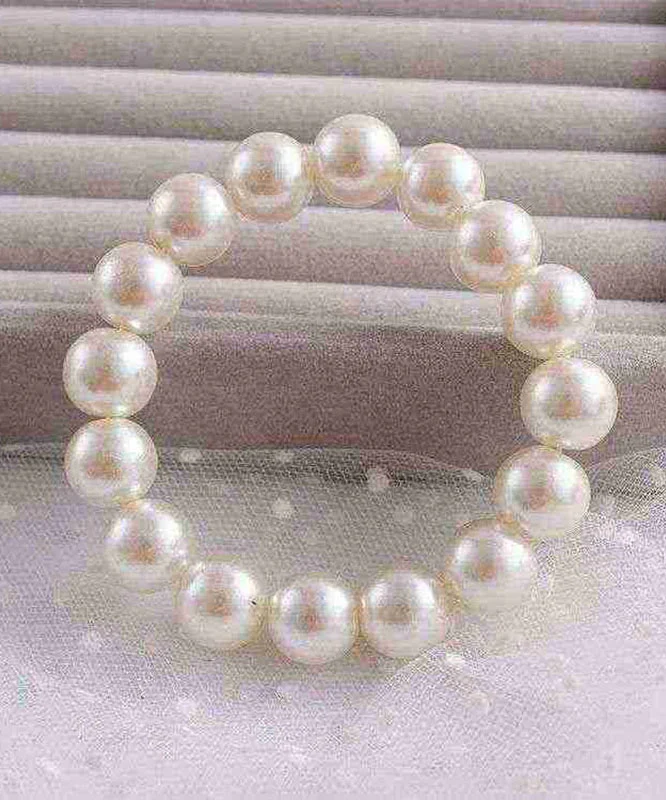 Women's Fashion White Alloy Pearl Beaded Bracelet