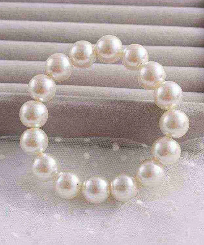 Women's Fashion White Alloy Pearl Beaded Bracelet