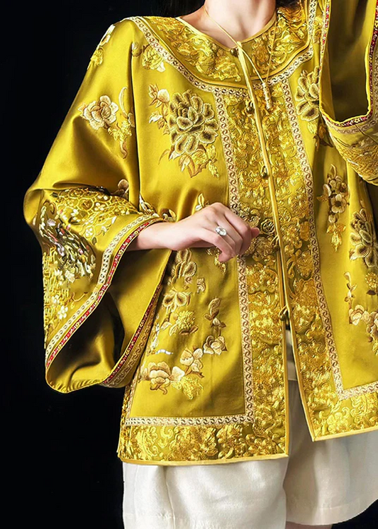 Original Chinese Gold Hand Embroidered Top