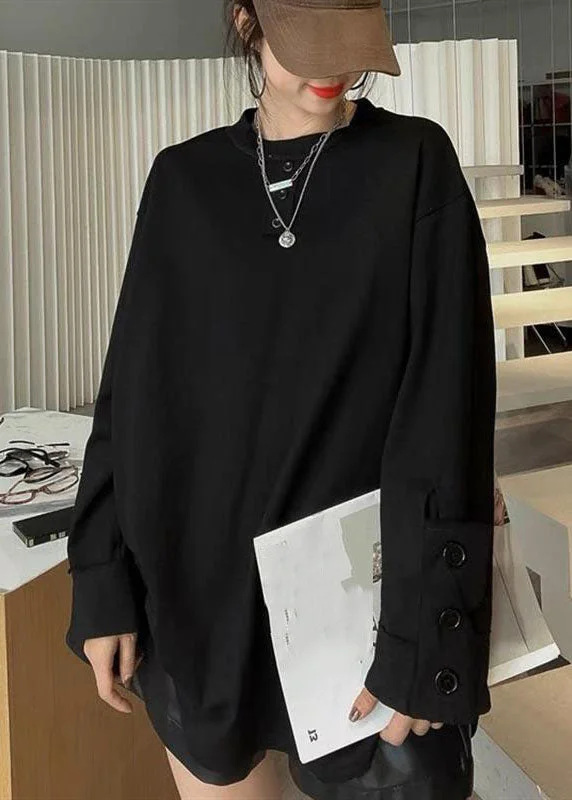 Women's Plus Size Patchwork Button Up Long Sleeve Sweatshirt