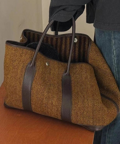 Women's Chocolate Color Large Capacity Crossbody Handbag Tote Bag