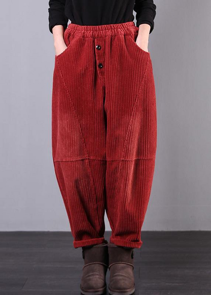 Women's Plus Size Corduroy Pockets Cotton