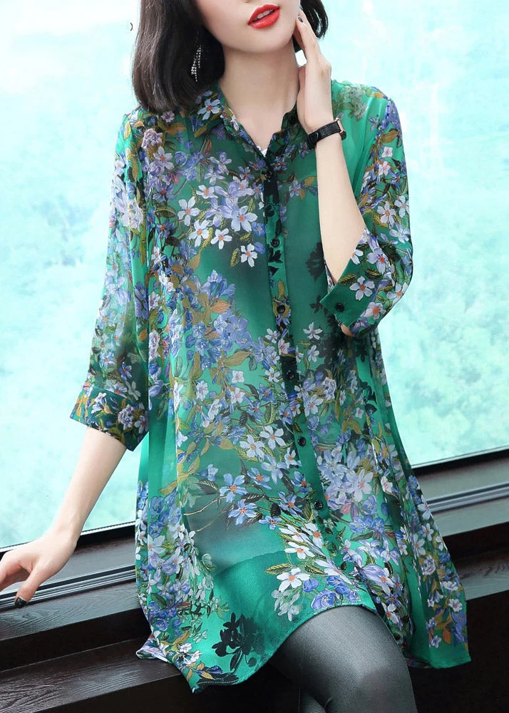 Stylish Lapel Button Print Shirt
