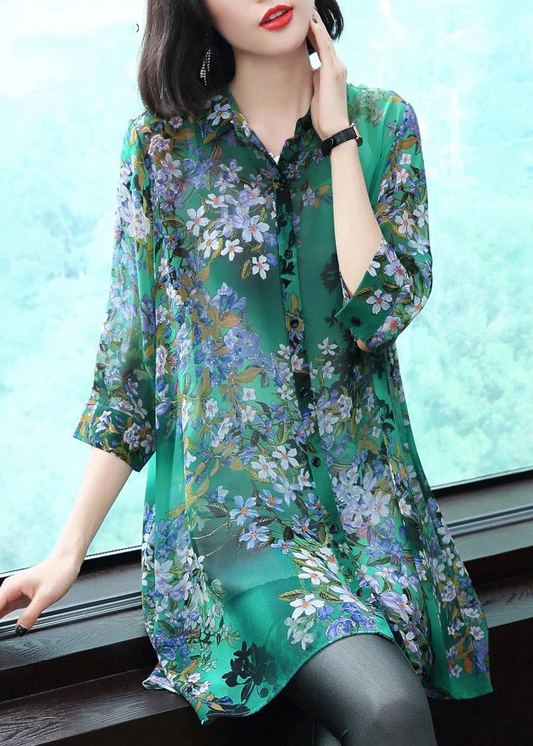 Stylish Lapel Button Print Shirt