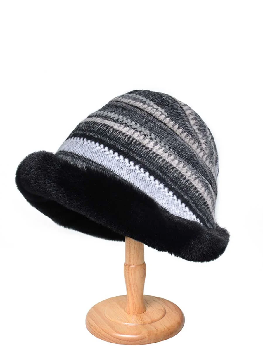 Women's Knit Wool Lined Hat