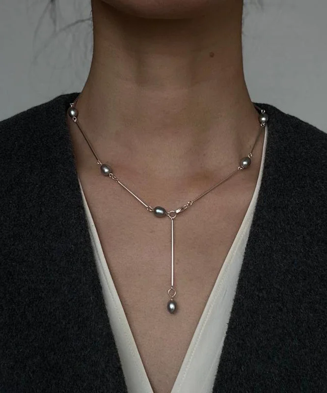 Women's Accessories Stainless Steel Pearl Lasso Necklace