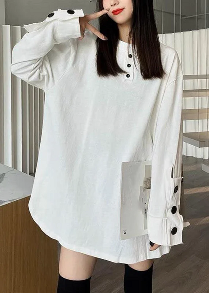 Women's Plus Size Patchwork Button Up Long Sleeve Sweatshirt