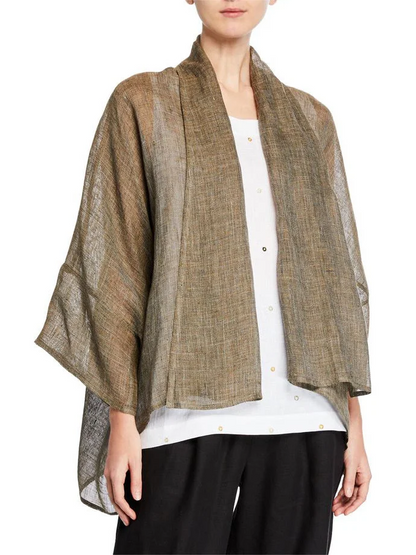 Loose Cotton Linen Lapel Sun Protection Jacket