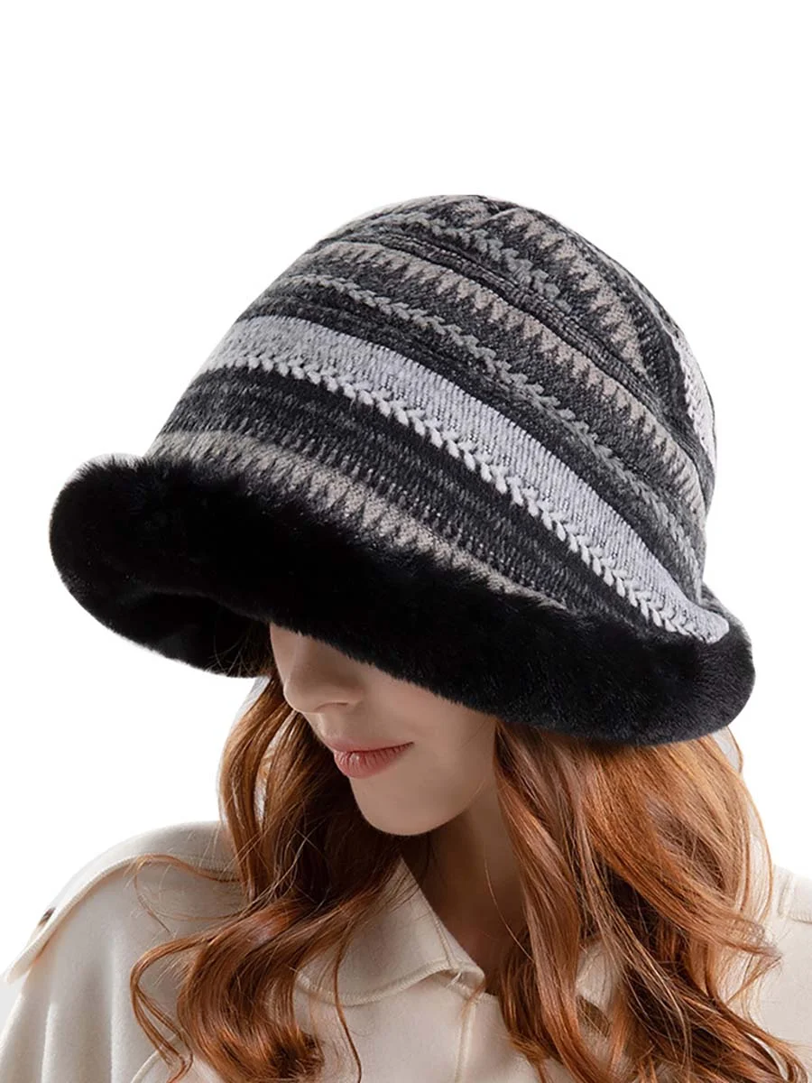 Women's Knit Wool Lined Hat