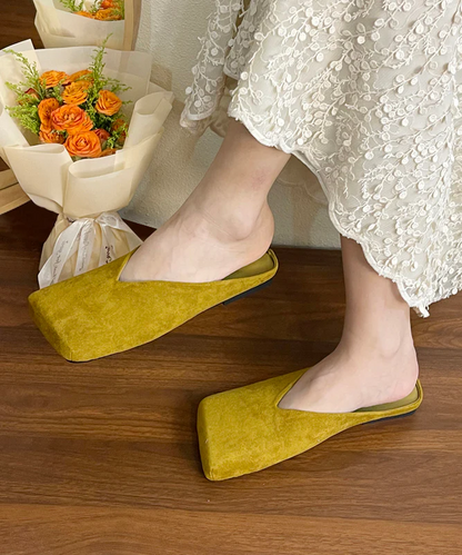 Square Toe Suede Sandals Black