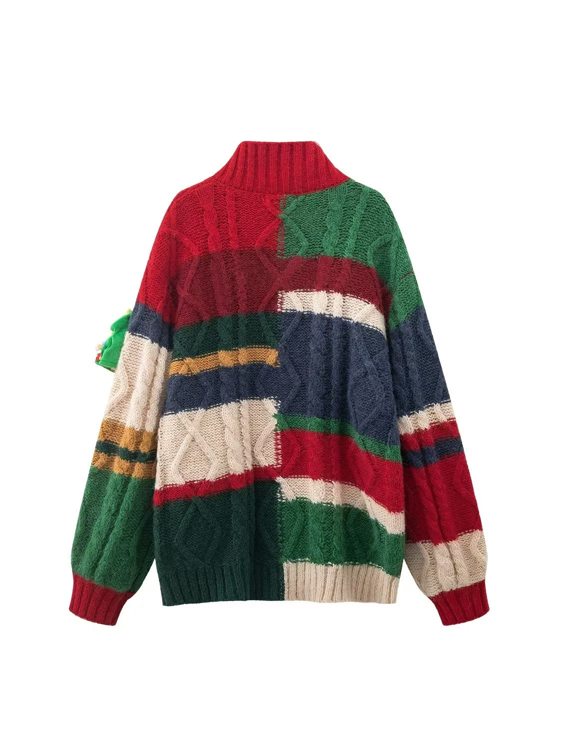 Women's Christmas Love Bear Cardigan Knit Sweater Jacket Winter