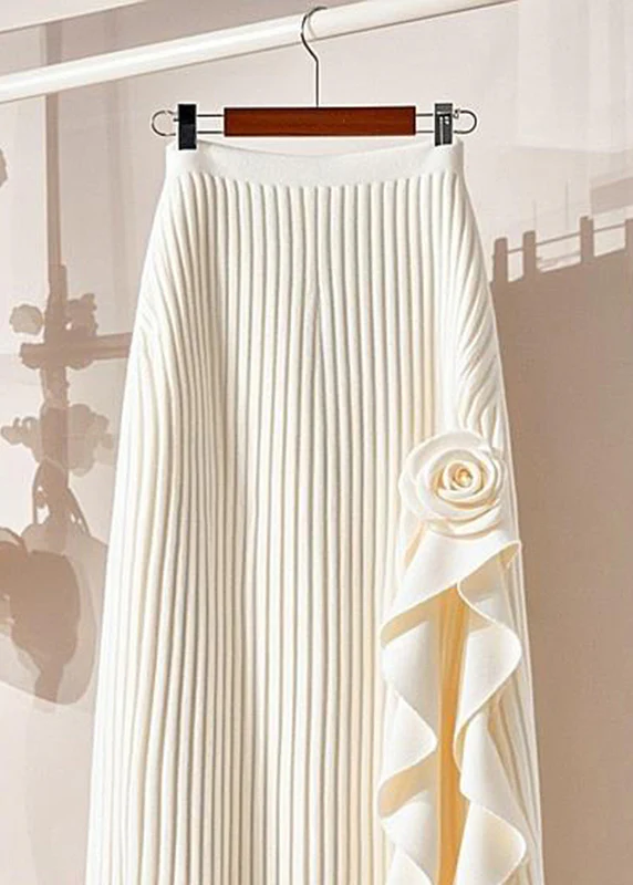 Italian Women's Beige Striped Patchwork Floral Knit Long Dress Spring