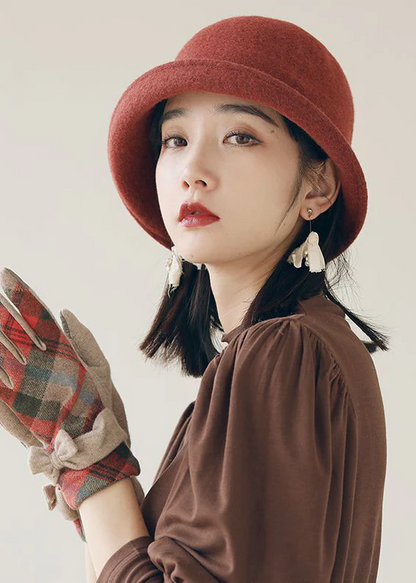 Elegant Bow Edge Rolled Wool Knit Hat