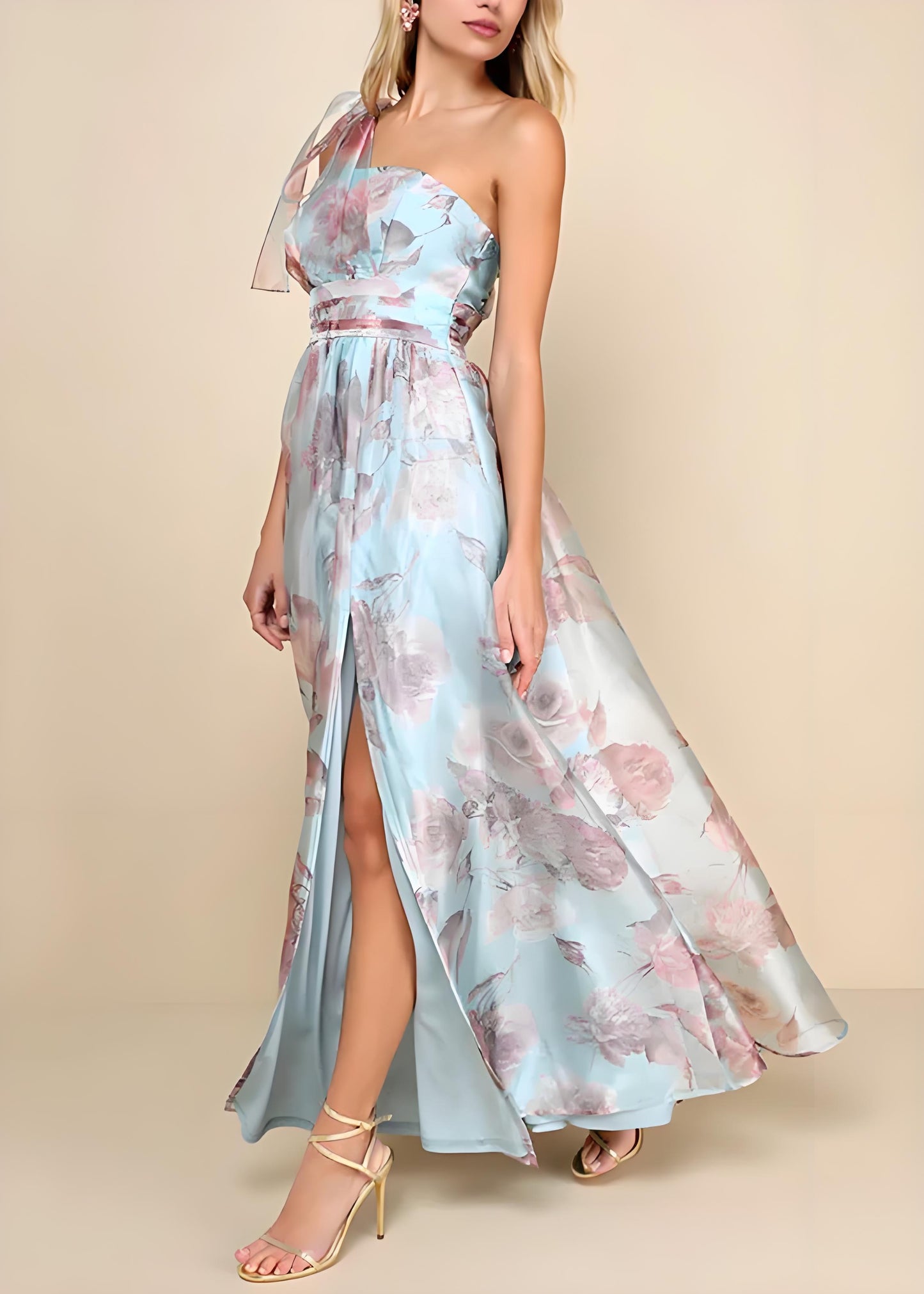 Light Purple Asymmetric Side Split Chiffon Sleeveless Party Dresses Holiday Party Holiday Dresses Dresses Long Dresses