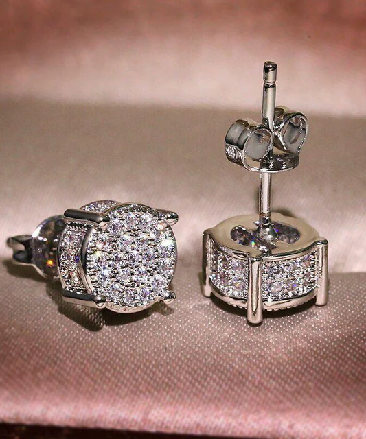Chic Sterling Silver Zirconia Earrings