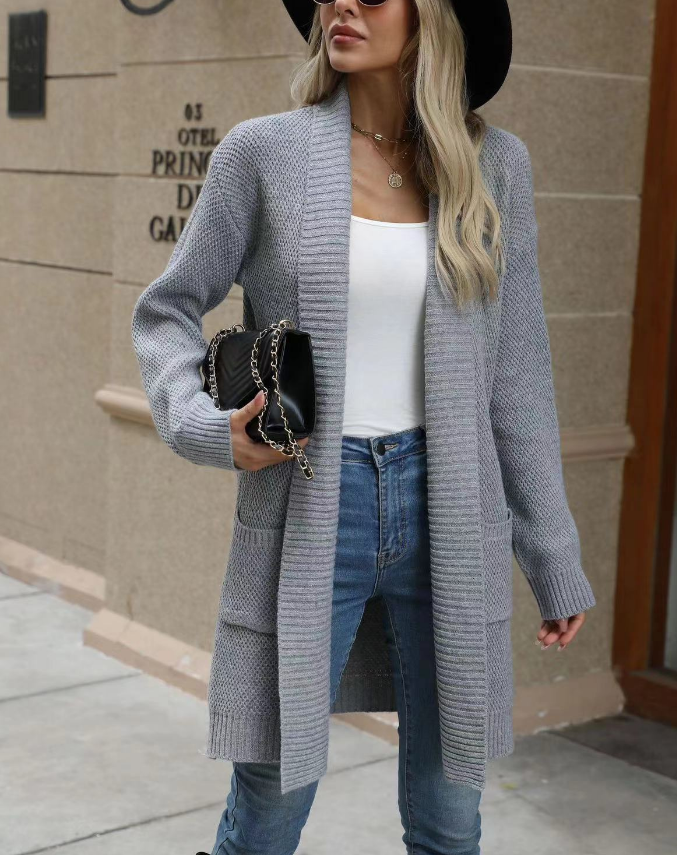 Loose Cardigan Lapel Sweater