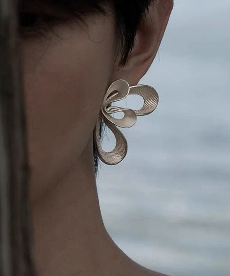 Women's Matching Sterling Silver Double Cloud Earrings